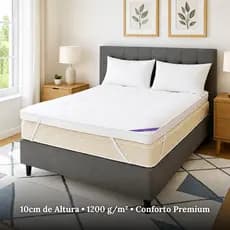 Pillow Top Suit 1200g/m² Toque de Plumas 10cm de Espessura Solteiro Viuva Casal Queen King 200 fios