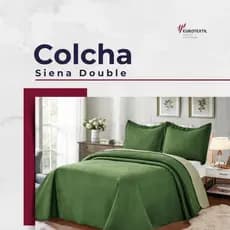 Kit Cobre Leito Casal Queen Siena Double 3 Peças Eurotextil Microfibra Matelassado Colcha Dupla Face