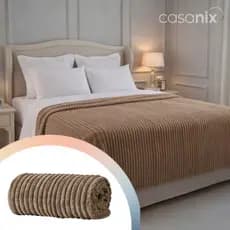 Cobertor Canelado Corttex Casal e Queen London Alta Gramatura Microfibra Antialérgico Manta Grossa