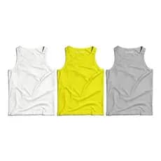 Kit 3 Camisetas Regatas Básicas Masculina Lisas 100% Algodão