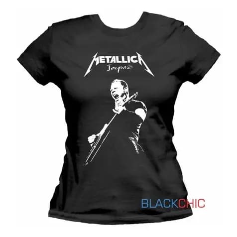 Camiseta Feminina Metallica Rock Baby Look Blusinha Algodão Confortável P M G GG