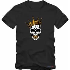 Camiseta Caveira Skull Rock Rap Hip Hop Coroa Tamanho Especial Pluz Size G1 G2 G3