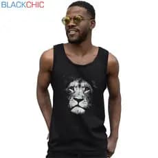 Camiseta Regata Masculina Leão Estampa Gospel Evangélica Algodão Premium Verão Casual P M G GG