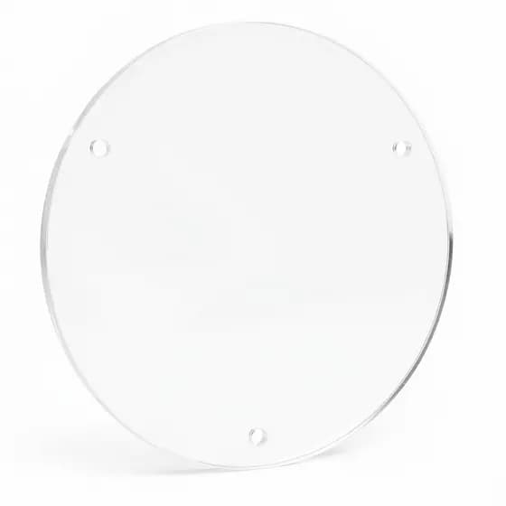 Painel Redondo Acrílico Cristal 2mm com 3 Furos – Base Display Decoração Festa Mesa