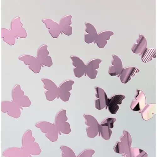 Promoção  Kit Borboletas Espelhadas 3D Rose Autocolante