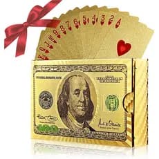 1/2/3 Pcs Baralho Dolar Dourado Ouro Folheado A Prova D'agua Poker Truco Cartas Jogos Para Várias Ocasiões De Festa