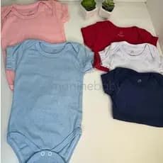 Kit 2 Body Infantil 100% Algodão Liso Neutro Sortido Enxoval Bebê
