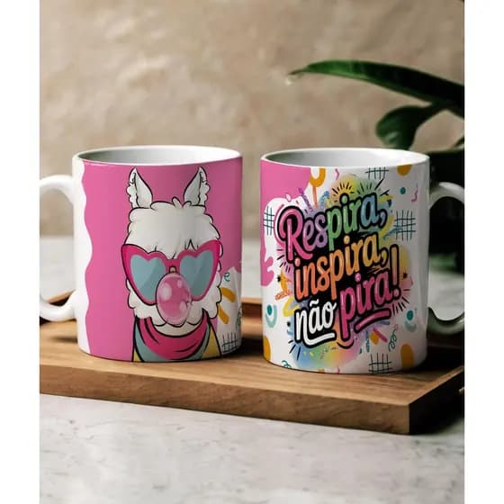 Caneca Divertida Respira, Inspira, Não Pira | Presente Criativo | Caneca Humor | Caneca Meme