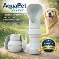 Bebedouro Portátil Pet AquaPet Voyage™ Dobrável Silicone Antivazamento para Cachorro e Gato