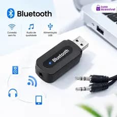 Bluetooth Usb Adaptador Receptor Musica P2 para Som Automotivo USB (3,5mm)