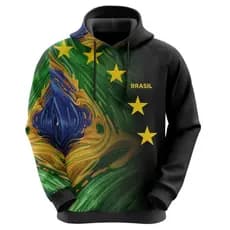 Blusa De Moletom Brasil Bandeira Brasileira Full Pronta Entrega