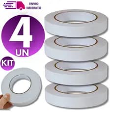 Fita Banana Adesiva de Espuma Dupla Face 04 Unidades - 2.4M  1.7CM X 1.5MM Multiuso