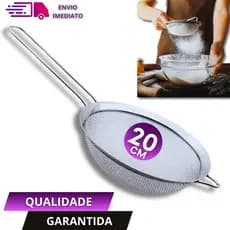 Peneira Coador de Farinhas Tapioca Farofas Sucos Em Aço Inox Para Cozinha Multiuso Grande