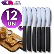 Espatula  Inox 13,3 cm Para Servir Tortas Patês Geléias Manteiga Pastas Cabo Preto ou Vermelho