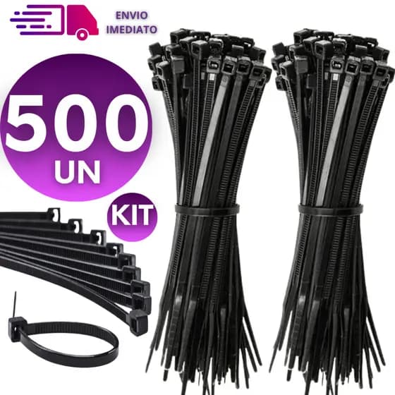 Abraçadeiras de Nylon 4.8 X 400mm 500 Unidades Enforca Gato Preto