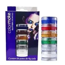 Tinta Para Rosto Glitter Cremoso 6 Potes De 4g Colormake