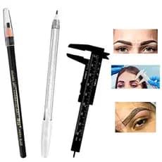 Lápis Dermatográfico + Paquímetro + Caneta Gel Branca para Sobrancelha Design
