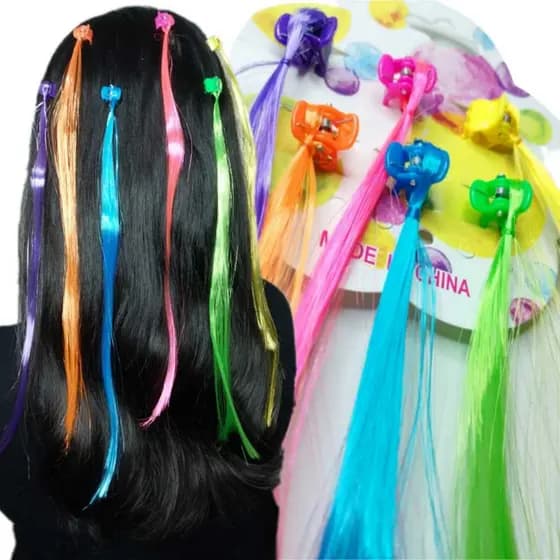 Kit Infantil 12 Mechas Coloridas Cabelinho Meninas