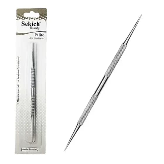 Palito Unha Inox Manicure Pedicure Esterilizável Duas Pontas