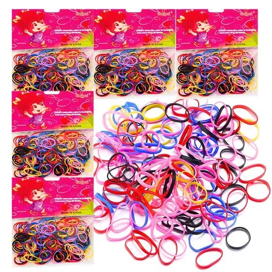 12 Pacotes c/ 600 Elásticos Cabelo Colorido Preto Rosa Transparente Liguinha Elastiquinho Silicone