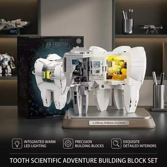 Bloco de Montar Dente Mecânico Modelo Criativo Educacional Para Montagem Ondotologia