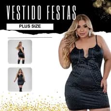Vestido Curto Plus size Brilho Strass Com bojo Justo Para Festas Fashion Glamor Aro