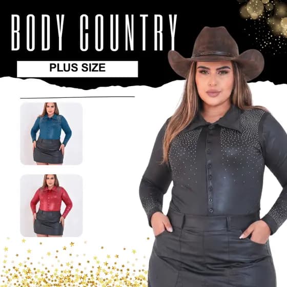Body Country Strass Brilho Plus Size Rodeio Pecuaria Sertanejo Ana Castela Camisa Blusa M G e GG