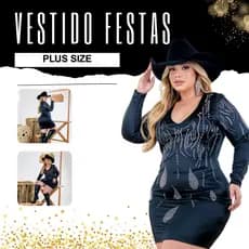 Vestido Para Festas Com Brilho Plus Size Strass Premuim Fashion Elegante Novidade
