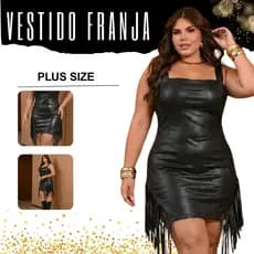 Vestido Franja Country Plus Size Curto Feminino Pecuria Festas Sernatejo Show