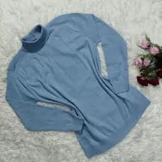 Blusa de tricot feminina plus size inverno liso Gola Alta Básica  Cacharréu 0498