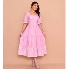 vitoria vestido midi estampado crepinho lastex na costa manga curto 8191