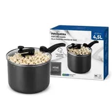Pipoqueira Pop Gourmet 4,5L com Manivela e Tampa de Vidro 20 CM
