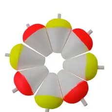 Boia Flutuador De Isopor Nº9 10 11 12 13  C/50 Und Para Pesca Esportiva Cores Sortida