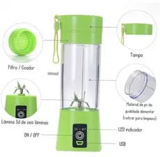 Mini Liquidificador Portátil Recarregável Bivolt - (Cores Sortidas)