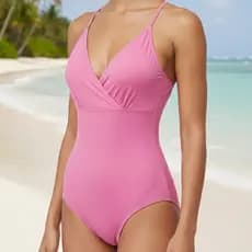 Maiô Rosa Feminino para Praia e Natação com as Costas Cobertas