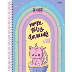 Caderno 01X1 Capa Dura Be Happy C/ 80 Folhas 1 Matéria - SD INOVACOES