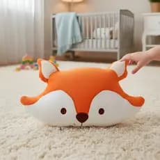 Almofada Avulsa Decorativa Raposa Laranja Macio Infantil para Bebê
