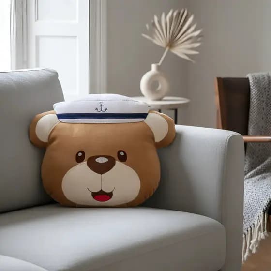 Almofada Avulsa Decorativa Infantil Menino Urso Marinheiro Fofinho para Bebê