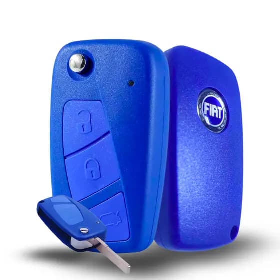 Chave Canivete Carcaça Fiat Linea Punto Stilo Idea Azul 3bts