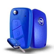 Chave Canivete Carcaça Fiat Linea Punto Stilo Idea Azul 3bts
