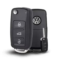 Carcaça Chave Canivete Volkswagen Gol Jetta Voyage Fox Golf G6 3 Botões Com Lâmina Pantográfica Led Em Cima