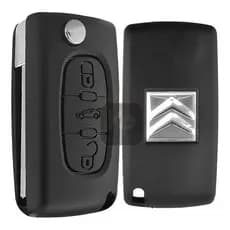 Chave Canivete Citroen C3 C4 Pallas Vtr Aircross Com Suporte 3 Botões Porta Malas