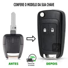 Adaptação Chave Canivete Oco Adaptação Gm Astra Lâmina Esquerda - 2 Botão