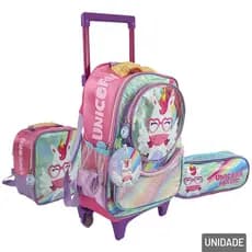 KIT Mochila de Rodas Infantil  3 Peças
