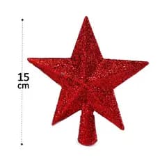 Ponteira Para árvore 15cm Estrela Glitter Color