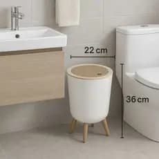 Lixeira de Plástico 36cm 7L com Tampa Branco