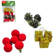KIT Pendentes Para árvore 3,0cm 12 Peças Natal