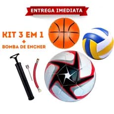 Bola De Fotebol Volei Basquete Com Bomba Oficial
