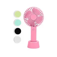 Mini Ventilador Portátil USB com 3 Velocidades e Base de Apoio