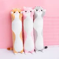 Gatinho de Pelúcia Travesseiro 50cm – Perfeito para Cama, Sofá e Viagem